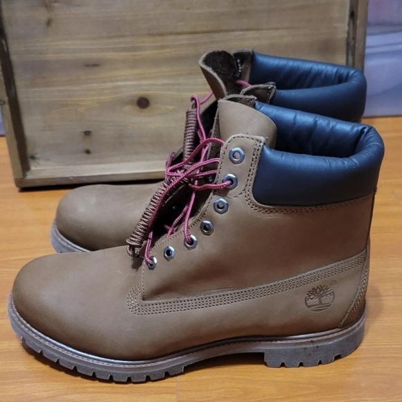 Timberland Mens Premium 6 Inch Waterproof Medium Brown NuBuck Sz 13 - Picture 6 of 8